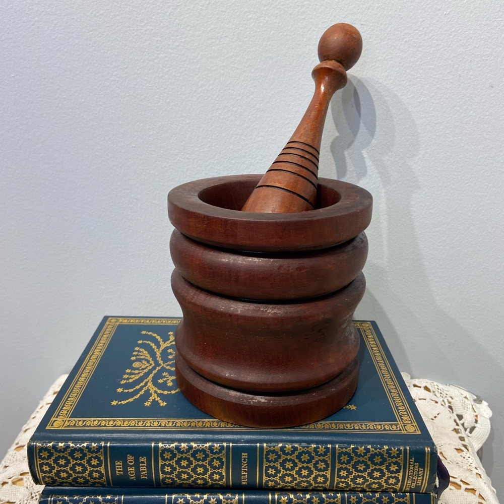 Wood Mortar and Pestle